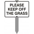 6" x 4" Please Keep Off The Grass Sign with stake