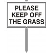12" x 8" Please Keep Off The Grass Sign with stake