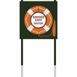 Deluxe Life Buoy Post With Danger Sign, Life Buoy & Floating Line